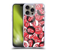 Head Case Designs Officially Licensed The Rolling Stones Tongue Classic Button Pattern Licks Collection Gel Case [Military Grade] Compatible with Apple iPhone 16 Pro Max and Compatible with MagSafe