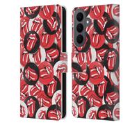 Head Case Designs Officially Licensed The Rolling Stones Tongue Classic Button Pattern Licks Collection Leather Wallet Case Compatible With Samsung Galaxy S26 Plus
