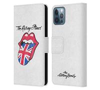 Head Case Designs Officially Licensed The Rolling Stones Uk Tongue Key Art Leather Wallet Case Compatible With Apple iPhone 12 / iPhone 12 Pro