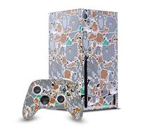 Head Case Designs Officially Licensed Tom and Jerry Funny Art Sticker Collage Graphics Game Console Wrap and Game Controller Skin Bundle Compatible With Xbox Series X