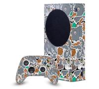 Head Case Designs Officially Licensed Tom and Jerry Funny Art Sticker Collage Graphics Game Console Wrap and Game Controller Skin Bundle Compatible With Xbox Series S