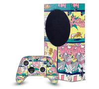 Head Case Designs Officially Licensed Tom and Jerry Outdoor Chase Comic Graphics Game Console Wrap and Game Controller Skin Bundle Compatible With Xbox Series S