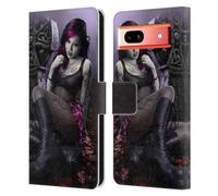 Head Case Designs Officially Licensed Tom Wood Goth Girl Vampire Fantasy Leather Wallet Case Compatible With Google Pixel 7a