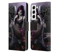 Head Case Designs Officially Licensed Tom Wood Goth Girl Vampire Fantasy Leather Wallet Case Compatible With Samsung Galaxy S22 5G