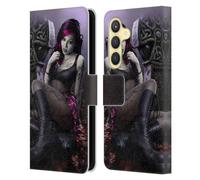 Head Case Designs Officially Licensed Tom Wood Goth Girl Vampire Fantasy Leather Wallet Case Compatible With Samsung Galaxy S24 5G
