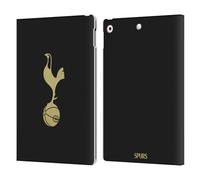 Head Case Designs Officially Licensed Tottenham Hotspur F.C. Black And Gold Badge Leather Wallet Case Compatible With Apple iPad 10.2 2019/2020/2021