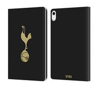 Head Case Designs Officially Licensed Tottenham Hotspur F.C. Black And Gold Badge Leather Wallet Case Compatible With Apple iPad 10.9 2022/2025