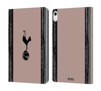 Head Case Designs Officially Licensed Tottenham Hotspur F.C. Black And Taupe 2023/24 Badge Leather Wallet Case Compatible With Apple iPad 10.9 2022/2025