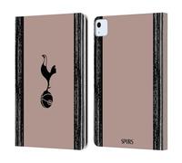 Head Case Designs Officially Licensed Tottenham Hotspur F.C. Black And Taupe 2023/24 Badge Leather Wallet Case Compatible With Apple iPad Air 11 2020/2022/2024/2025
