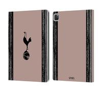 Head Case Designs Officially Licensed Tottenham Hotspur F.C. Black And Taupe 2023/24 Badge Leather Wallet Case Compatible With Apple iPad Pro 12.9 2020/2021/2022