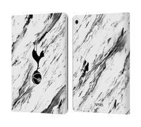 Head Case Designs Officially Licensed Tottenham Hotspur F.C. Black And White Marble Badge Leather Wallet Case Compatible With Apple iPad Air 13 2024/2025