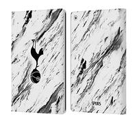 Head Case Designs Officially Licensed Tottenham Hotspur F.C. Black And White Marble Badge Leather Wallet Case Compatible With Apple iPad 10.2 2019/2020/2021