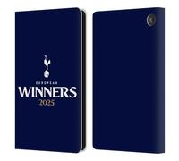Head Case Designs Officially Licensed Tottenham Hotspur F.C. Blue 2025 European Winners Leather Wallet Case Compatible With Amazon Fire 7 2022