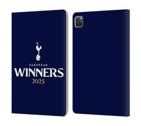 Head Case Designs Officially Licensed Tottenham Hotspur F.C. Blue 2025 European Winners Leather Wallet Case Compatible With Apple iPad Pro 11 2020/2021 / 2022