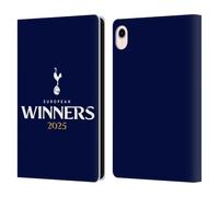 Head Case Designs Officially Licensed Tottenham Hotspur F.C. Blue 2025 European Winners Leather Wallet Case Compatible With Apple iPad mini (2021/2024)