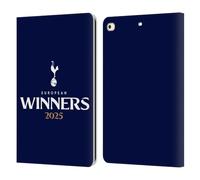 Head Case Designs Officially Licensed Tottenham Hotspur F.C. Blue 2025 European Winners Leather Wallet Case Compatible With Apple iPad 9.7 2017 / iPad 9.7 2018