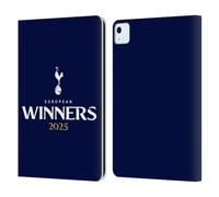Head Case Designs Officially Licensed Tottenham Hotspur F.C. Blue 2025 European Winners Leather Wallet Case Compatible With Apple iPad Air 11 2020/2022/2024/2025