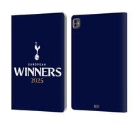 Head Case Designs Officially Licensed Tottenham Hotspur F.C. Blue 2025 European Winners Leather Wallet Case Compatible With Apple iPad Pro 13 M4 2024