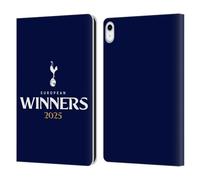 Head Case Designs Officially Licensed Tottenham Hotspur F.C. Blue 2025 European Winners Leather Wallet Case Compatible With Apple iPad 10.9 2022/2025