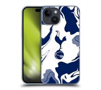 Head Case Designs Officially Licensed Tottenham Hotspur F.C. Blue And White Marble Badge Hard Back Case Compatible With Apple iPhone 15