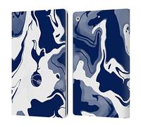 Head Case Designs Officially Licensed Tottenham Hotspur F.C. Blue And White Marble Badge Leather Wallet Case Compatible With Apple iPad 10.2 2019/2020/2021