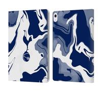 Head Case Designs Officially Licensed Tottenham Hotspur F.C. Blue And White Marble Badge Leather Wallet Case Compatible With Apple iPad Air 13 2024/2025