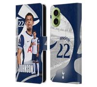 Head Case Designs Officially Licensed Tottenham Hotspur F.C. Brennan Johnson 2024/25 First Team Leather Wallet Case Compatible With Apple iPhone 17