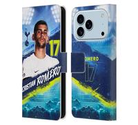 Head Case Designs Officially Licensed Tottenham Hotspur F.C. Cristian Romero 2023/24 First Team Leather Wallet Case Compatible With Apple iPhone 17 Pro