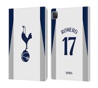 Head Case Designs Officially Licensed Tottenham Hotspur F.C. Cristian Romero 2025/26 Players Home Kit Leather Wallet Case Compatible With Apple iPad Pro 11 2020/2021 / 2022