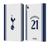 Head Case Designs Officially Licensed Tottenham Hotspur F.C. Dejan Kulusevski 2024/25 Players Home Kit Leather Wallet Case Compatible With Apple iPad mini (2021/2024)