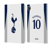 Head Case Designs Officially Licensed Tottenham Hotspur F.C. James Maddison 2025/26 Players Home Kit Leather Wallet Case Compatible With Apple iPad Pro 11 2020/2021 / 2022