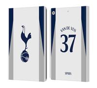 Head Case Designs Officially Licensed Tottenham Hotspur F.C. Micky van de Ven 2025/26 Players Home Kit Leather Wallet Case Compatible With Apple iPad 10.2 2019/2020/2021
