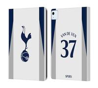 Head Case Designs Officially Licensed Tottenham Hotspur F.C. Micky van de Ven 2025/26 Players Home Kit Leather Wallet Case Compatible With Apple iPad Air 11 2020/2022/2024/2025