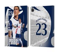 Head Case Designs Officially Licensed Tottenham Hotspur F.C. Pedro Porro 2024/25 First Team Leather Wallet Case Compatible With Apple iPad Pro 12.9 2020/2021/2022