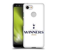 Head Case Designs Officially Licensed Tottenham Hotspur F.C. White 2025 European Winners Gel Case [Military Grade Protection] Compatible With Google Pixel 3
