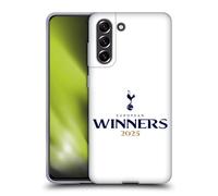 Head Case Designs Officially Licensed Tottenham Hotspur F.C. White 2025 European Winners Gel Case [Military Grade Protection] Compatible with Samsung Galaxy S21 FE 5G and Compatible with MagSafe
