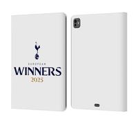 Head Case Designs Officially Licensed Tottenham Hotspur F.C. White 2025 European Winners Leather Wallet Case Compatible With Apple iPad Pro 13 M4 2024