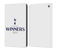 Head Case Designs Officially Licensed Tottenham Hotspur F.C. White 2025 European Winners Leather Wallet Case Compatible With Fire HD 8/Fire HD 8 Plus 2020