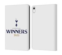 Head Case Designs Officially Licensed Tottenham Hotspur F.C. White 2025 European Winners Leather Wallet Case Compatible With Apple iPad 10.9 2022/2025