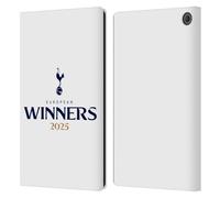 Head Case Designs Officially Licensed Tottenham Hotspur F.C. White 2025 European Winners Leather Wallet Case Compatible With Amazon Fire Max 11 2023