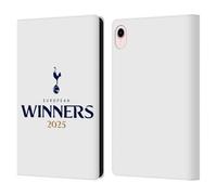Head Case Designs Officially Licensed Tottenham Hotspur F.C. White 2025 European Winners Leather Wallet Case Compatible With Apple iPad mini (2021/2024)