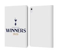 Head Case Designs Officially Licensed Tottenham Hotspur F.C. White 2025 European Winners Leather Wallet Case Compatible With Apple iPad Air 13 2024/2025