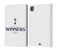 Head Case Designs Officially Licensed Tottenham Hotspur F.C. White 2025 European Winners Leather Wallet Case Compatible With Apple iPad Pro 11 M4 2024