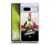 Head Case Designs Officially Licensed UFC England Flag Leon Edwards Gel Case [Military Grade Protection] Compatible With Google Pixel 7