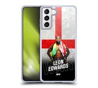 Head Case Designs Officially Licensed UFC England Flag Leon Edwards Gel Case [Military Grade Protection] Compatible with Samsung Galaxy S21+ 5G and Compatible with MagSafe