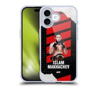 Head Case Designs Officially Licensed UFC Fight Card Islam Makhachev Gel Case [Military Grade Protection] Compatible with Apple iPhone 16 and Compatible with MagSafe