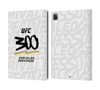 Head Case Designs Officially Licensed UFC Unrivaled Greatness White 300 Logo Leather Wallet Case Compatible With Apple iPad Pro 12.9 2020/2021/2022