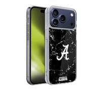 Head Case Designs Officially Licensed University Of Alabama UA Black And White Marble The University Of Alabama Gel Case [Military Grade Protection] Compatible With Apple iPhone 17 Pro