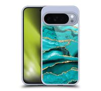 Head Case Designs Officially Licensed UtArt Aquamarine Gold Waves Malachite Emerald Gel Case [Military Grade Protection] Compatible with Google Pixel 10 Pro XL and Compatible with MagSafe