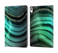 Head Case Designs Officially Licensed UtArt Glitter Gradient Malachite Emerald Leather Wallet Case Compatible With Apple iPad Air 13 2024/2025